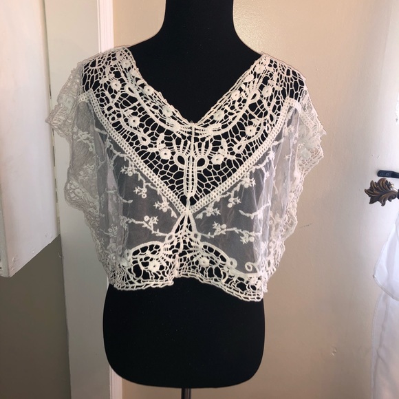 Swim See Through White Floral Cover Up Poshmark